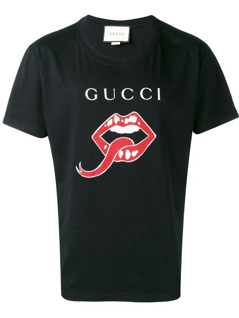 gucci mouth t shirt black|all black gucci shirt.